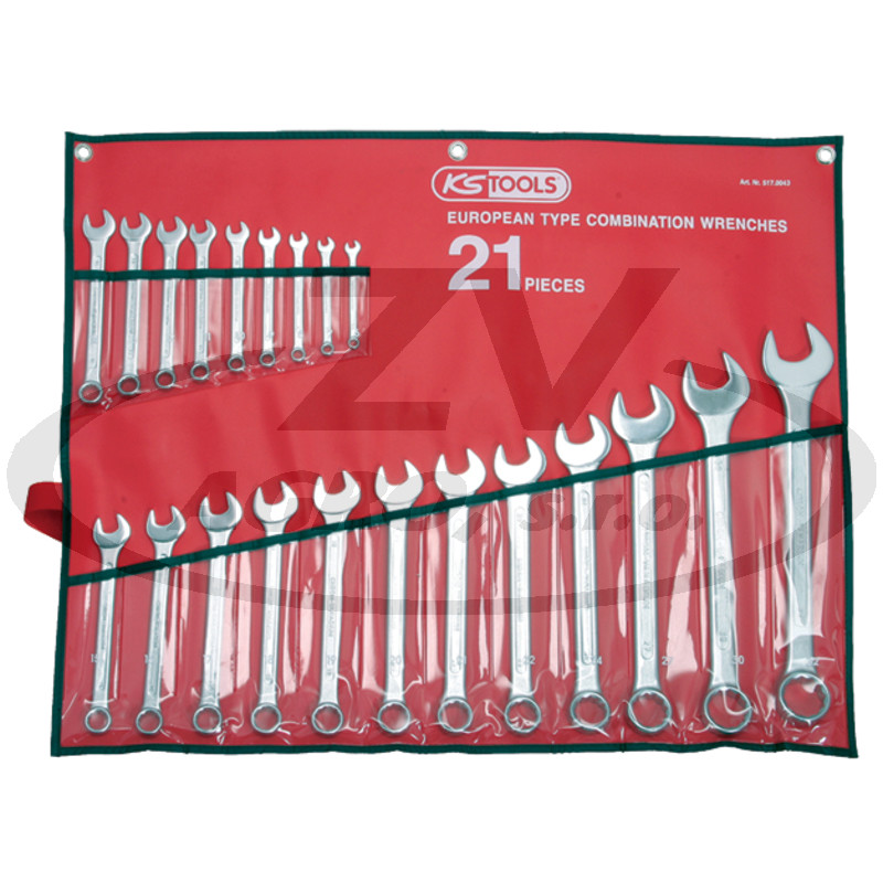 KS Tools CLASSIC CLASSIC Očkový/otevřený klíč - sada, 21 dílů, ohlé, 6-32mm