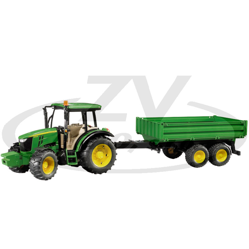 John Deere 5115M - s bočním přívěsem