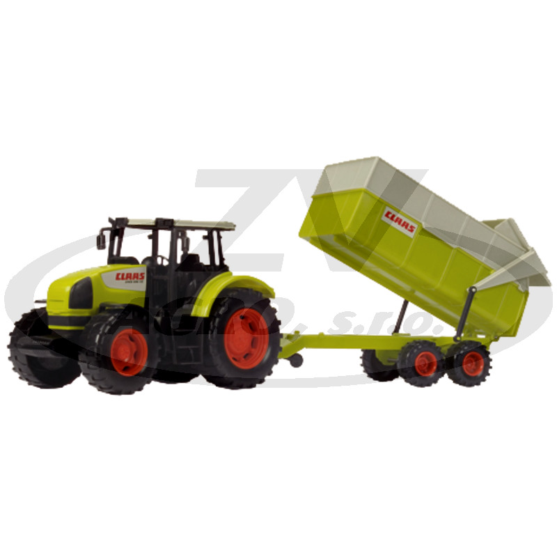 Dickie CLAAS Ares - traktor s přívěsem, 57 cm, zelený/béžový/červený