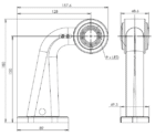 LED OBRYSOVÁ SVÍTILNA ČERVENO-ČIRÁ NA PRYŽOVÉM RAMENI + 0,20 m KABEL