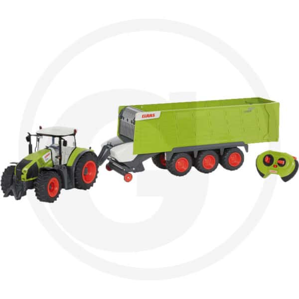 Traktor CLAAS Axion 870 s přívěsem CargoS9600 RC model ovladatelný, 2.4 GHz, včetně dálkového ovládání, světla, plast, včetně baterie