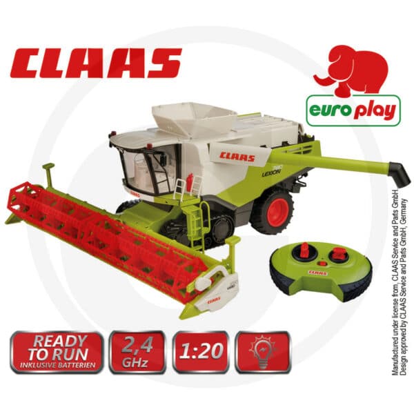 Kombajn CLAAS Lexion 7850 RC model dálkově ovladatelný, včetně dálkového ovládání, se světly, plast, včetně baterie